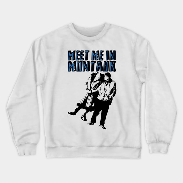 Meet Me In Montauk (Blue) Crewneck Sweatshirt by InsomniackDesigns